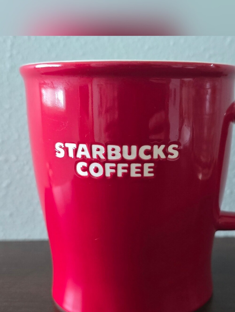 Starbucks 2008 Red Ceramic Cup Mug Coffee Tea Hot Cocoa 14oz